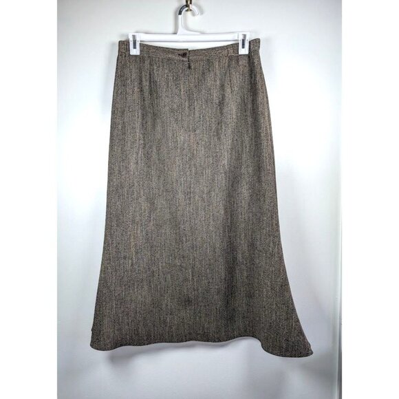 Vintage Maxi Skirt Size 14 Academia Preppy Tweed Herringbone A Line Canada Made - Picture 2 of 6